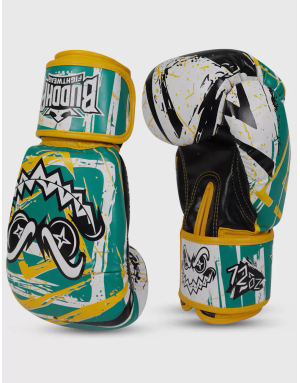 Guantes Boxeo Infantiles Buddha Creepy Verde Amarillo