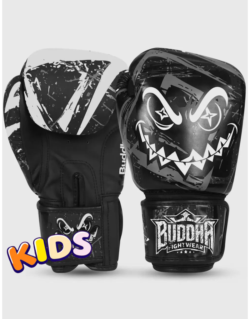 Buddha Creepy Black and Grey Children's Boxing Gloves