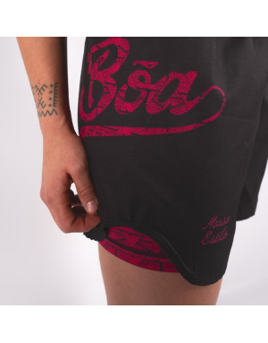 Short MMA Mujer Boa Representa Negro Rosa | No-Gi