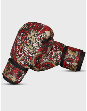 Guantes de Boxeo Buddha Dragón Rojos. Protección GS-3, Ajuste Firme y Diseño Imponente.