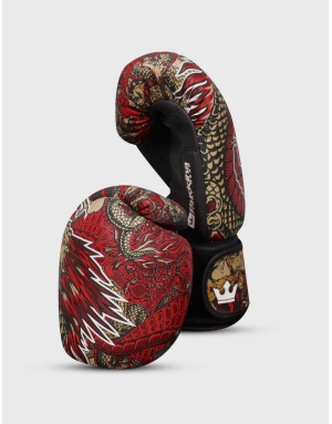 Guantes de Boxeo Buddha Dragón Rojos. Protección GS-3, Ajuste Firme y Diseño Imponente.