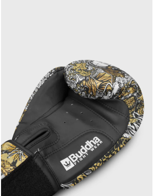 Guantes de Boxeo Buddha Dragón Blancos. Protección GS-3, Ajuste Perfecto y Ventilación.
