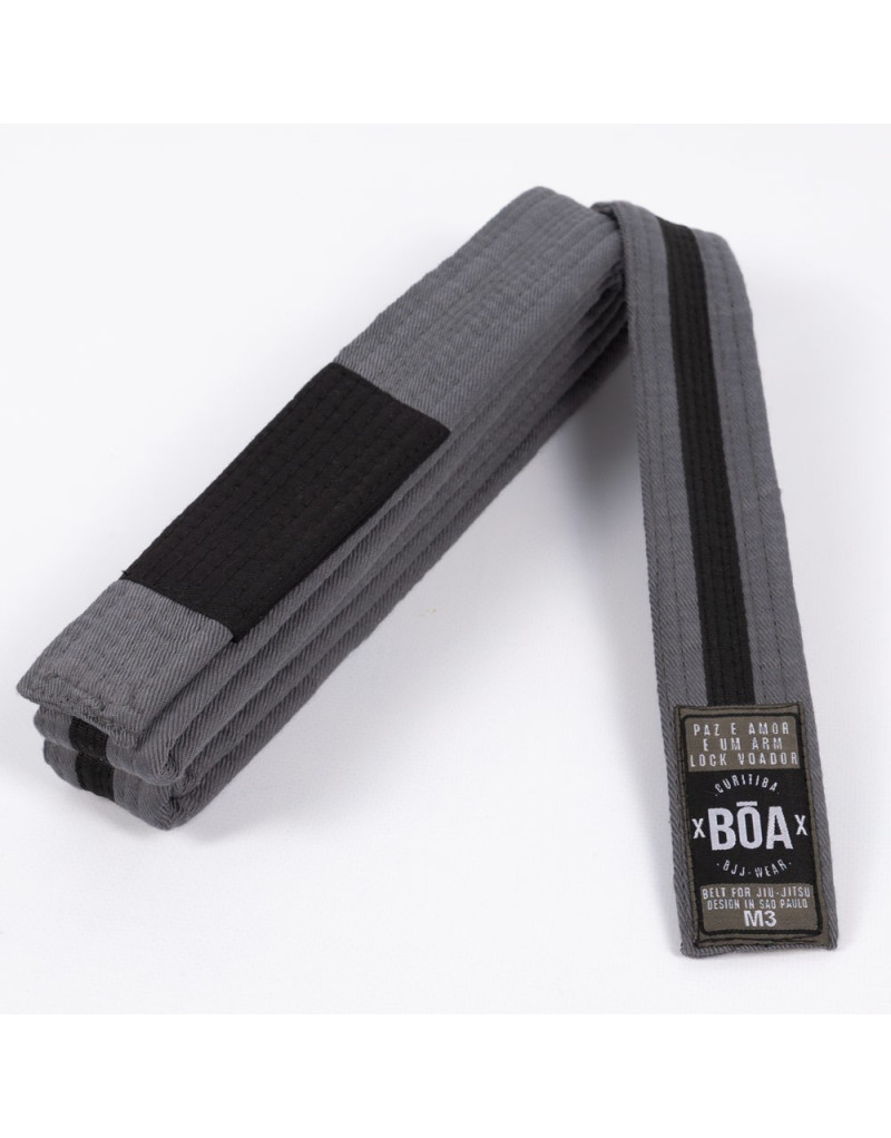 Cinturón BJJ Infantil Boa Gris Negro