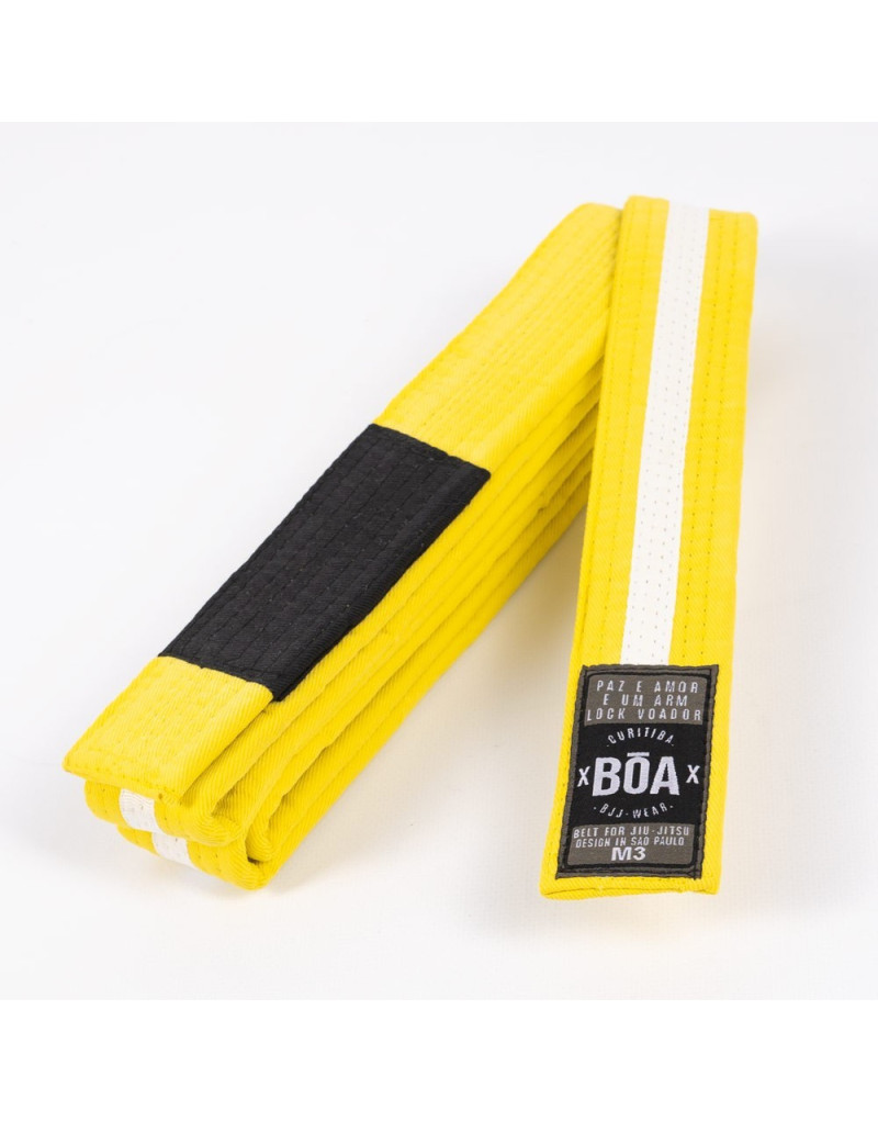 Cinturón BJJ Infantil Boa Amarillo Blanco