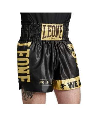 Pantalón de Boxeo Leone 1947 DNA Negro y Dorado | Il Coliseum