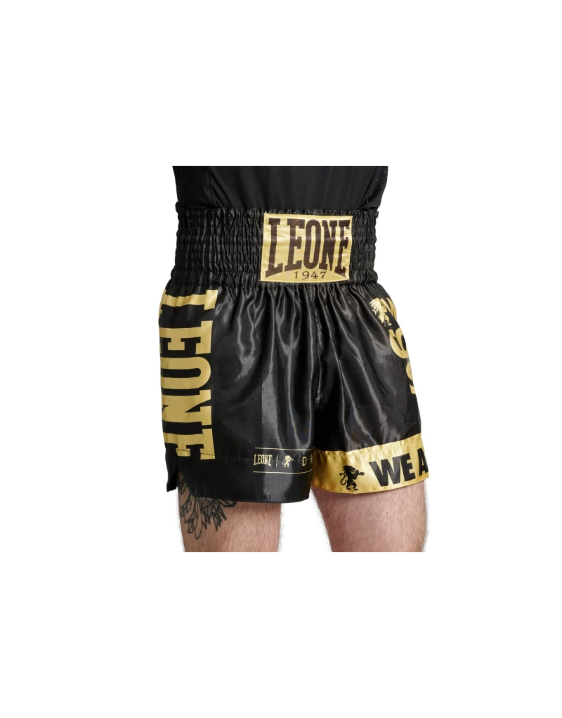 Pantalón de Boxeo Leone 1947 DNA Negro y Dorado | Il Coliseum