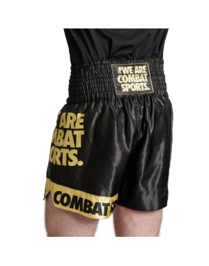 Pantalón de Boxeo Leone 1947 DNA Negro y Dorado | Il Coliseum