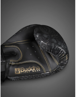 Guantes de Boxeo Buddha Dragón Negros. Rendimiento y Diseño Profesional.