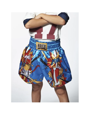 Short Muay Thai Leone 1947 Infantil Hero Azul | Kick Boxing | Il Coliseum