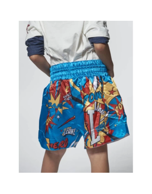 Short Muay Thai Leone 1947 Infantil Hero Azul | Kick Boxing | Il Coliseum