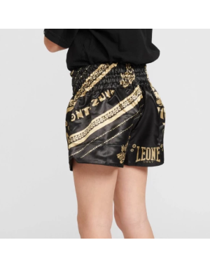 Short Muay Thai Leone 1947 Infantil Montezuma | Negro y Dorado | Il Coliseum