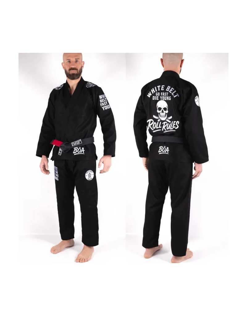 Kimono BOA BJJ Hombre Roll Rules | Gi de Jiu-Jitsu Negro | Il Coliseum