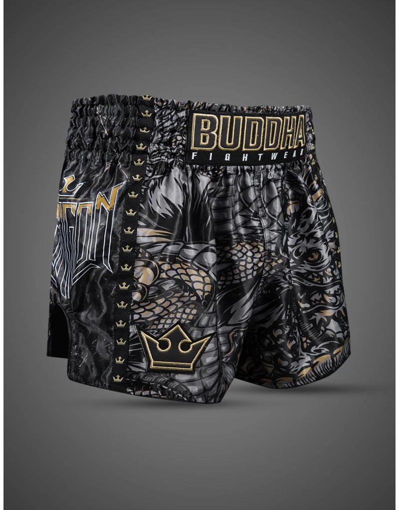 Black Buddha Dragon Muay Thai Trousers | Il Coliseum