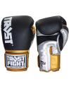 Guantes de Boxeo Trust Fight Metalizados Negro, Plata y Dorado. Para Muay thai y diseñados en Tailandia.