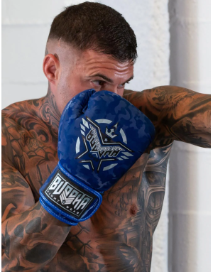 Buddha Army Blue Boxing Gloves. Maximum protection and comfort.