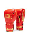 Guantes de Boxeo Leone 1947 DNA Rojo y Dorado | Piel Natural, Tecnología NO SHOCK y Ajuste Profesional para Boxeo y Kick boxing