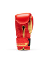 Guantes de Boxeo Leone 1947 DNA Rojo y Dorado | Piel Natural, Tecnología NO SHOCK y Ajuste Profesional para Boxeo y Kick boxing