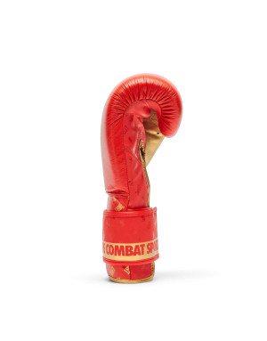 Guantes de Boxeo Leone 1947 DNA Rojo y Dorado | Piel Natural, Tecnología NO SHOCK y Ajuste Profesional para Boxeo y Kick boxing