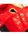 Guantes de Boxeo Leone 1947 DNA Rojo y Dorado | Piel Natural, Tecnología NO SHOCK y Ajuste Profesional para Boxeo y Kick boxing