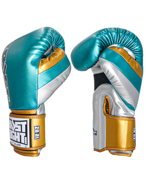 Guantes Metalizados de Boxeo Trust Fight Turquesa, Plata y Dorado . Disponibles en varios colores y en varias Oz.
