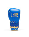 Leone 1947 DNA Blue and Gold Boxing Gloves | Genuine Leather, NO SHOCK Technology and Premium Boxing Design.