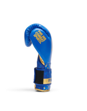 Leone 1947 DNA Blue and Gold Boxing Gloves | Genuine Leather, NO SHOCK Technology and Premium Boxing Design.