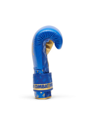 Leone 1947 DNA Blue and Gold Boxing Gloves | Genuine Leather, NO SHOCK Technology and Premium Boxing Design.