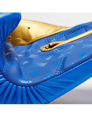 Leone 1947 DNA Blue and Gold Boxing Gloves | Genuine Leather, NO SHOCK Technology and Premium Boxing Design.