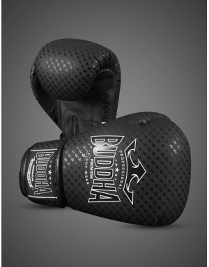 Buddha Titanium Matte Black. Sleek and durable boxing gloves.