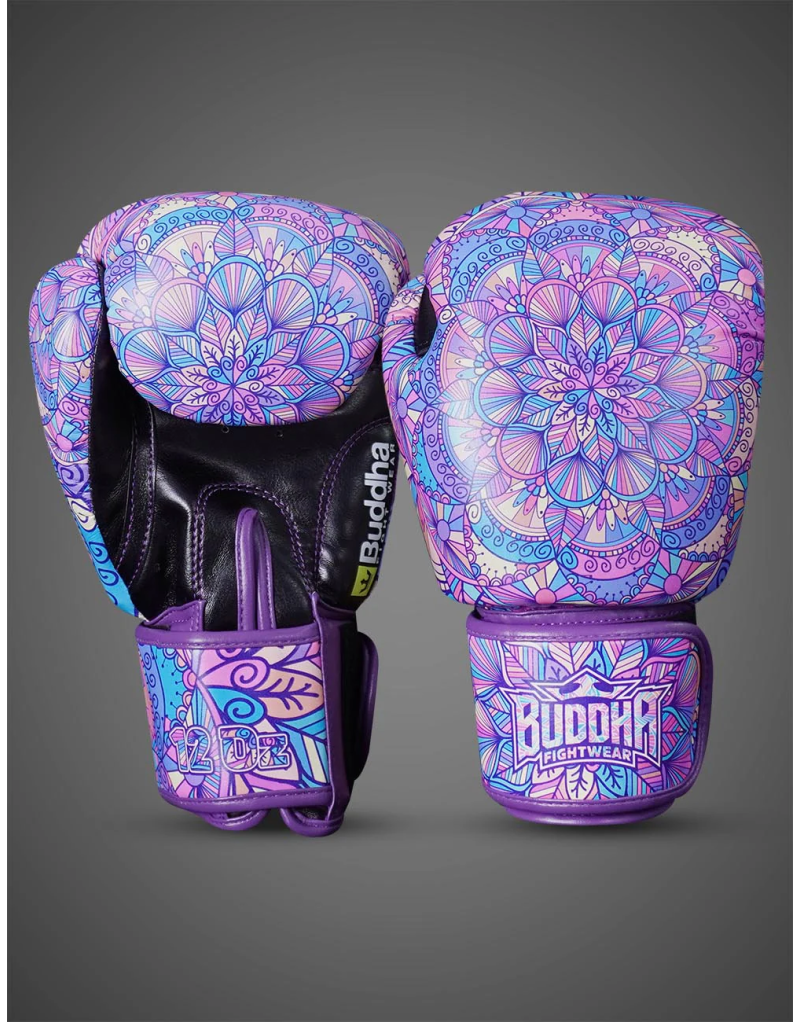 Buddha Mandala Purple Gloves. Professional performance with GS-3 protection.