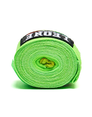 Leone 1947 Boxing Bandages, 3.5 m, Lime Green | Semi-elastic cotton for hand and wrist protection in contact sports