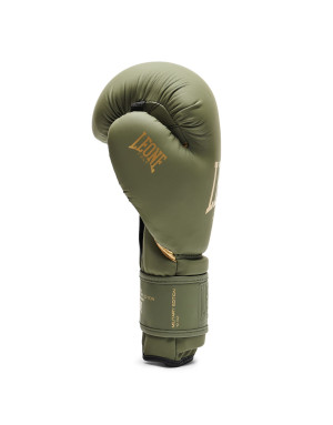 Guantes de Boxeo Leone 1947 IDOL Verde Militar | PU Ligero NO SHOCK para Boxeo, Kick Boxing y Muay Thai