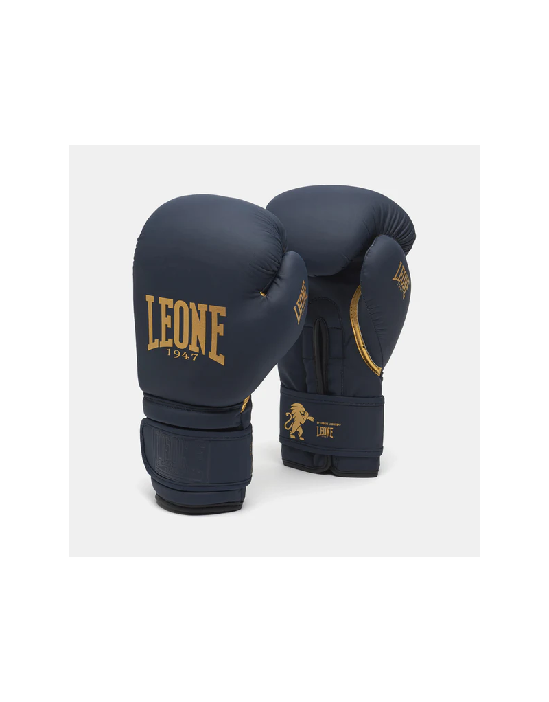 Guantes Boxeo Leone 1947 IDOL Azul Marino | PU Ligero con NO SHOCK para Muay Thai, Kick Boxing y Sparring