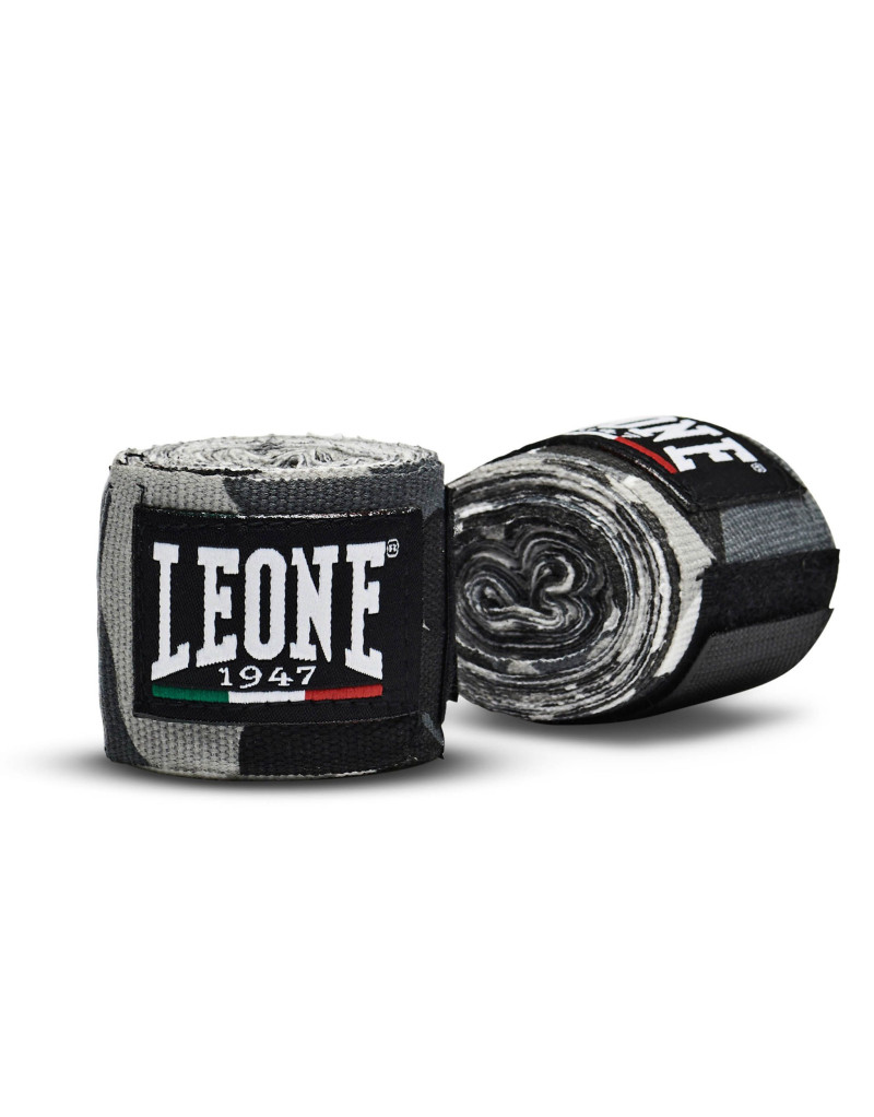 Leone 1947 Camouflage Grey Boxing Bandages, 3.5 m | Semi-elastic cotton, hand and wrist protection