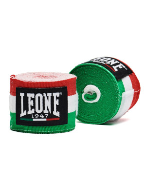 Vendas de Boxeo Leone 1947 3,5m Tricolor Italia | Il Coliseum| Algodón Semi-elástico con Velcro Diseñas para Boxeo y Muay thai