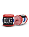 Leone 1947 Boxing Wraps, 3.5 m, Thai Flag | Muay Thai and Combat Sports, Semi-elastic cotton with Velcro