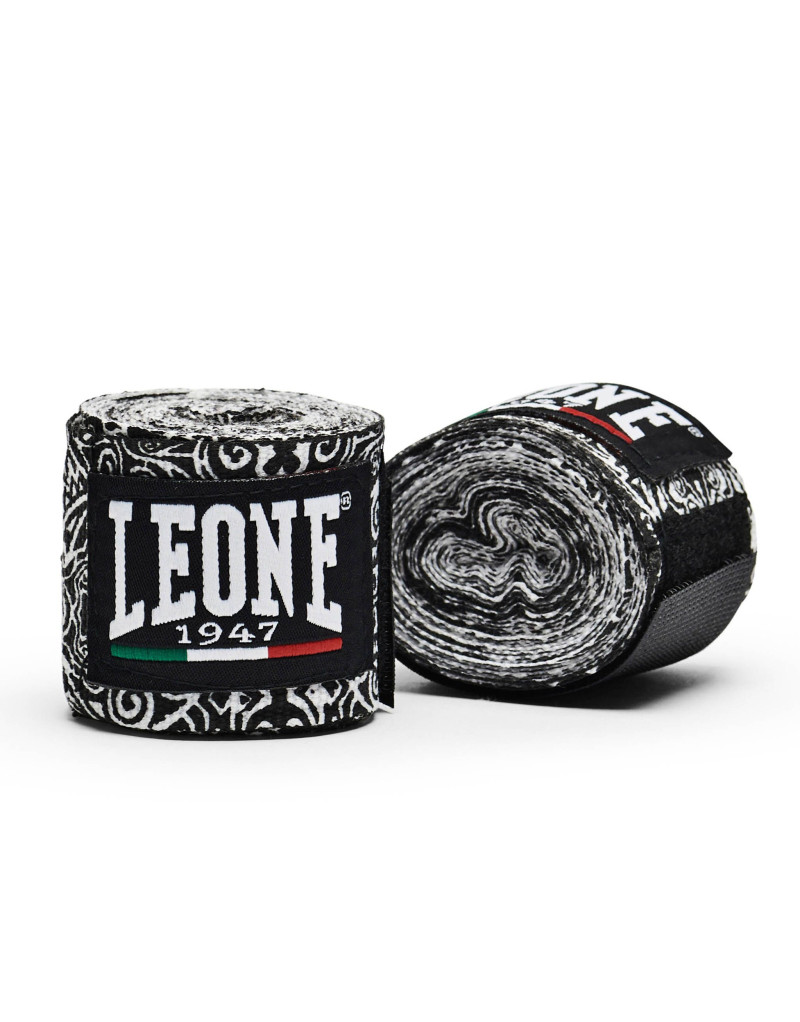Vendas de Boxeo Leone 1947 3,5 m Maorí | Algodón Semi-elástico con Velcro | Diseño edición especial profesional