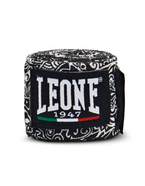 Leone 1947 3.5 m Maori Boxing Wraps | Semi-elastic cotton with Velcro | Special edition professional design.