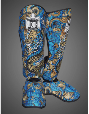 Buddha Dragon Blue Shin Guards | Muay Thai, Kickboxing and MMA.