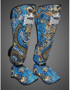 Espinilleras Buddha Dragon Azules | Muay Thai, Kick Boxing y MMA