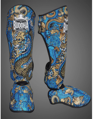 Espinilleras Buddha Dragon Azules | Muay Thai, Kick Boxing y MMA
