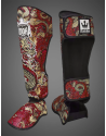 Espinilleras Buddha Dragon Rojas | Muay Thai, Kick Boxing y MMA