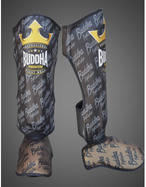 Espinilleras Buddha Top Premium Negras | Muay Thai, Kick Boxing y MMA