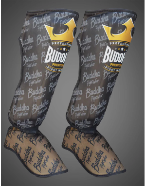Espinilleras Buddha Top Premium Negras | Muay Thai, Kick Boxing y MMA