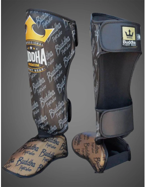 Espinilleras Buddha Top Premium Negras | Muay Thai, Kick Boxing y MMA