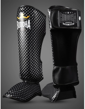 Espinilleras Buddha Titanium Negras para MMA y Muay Thai – Entrena Seguro y con Estilo