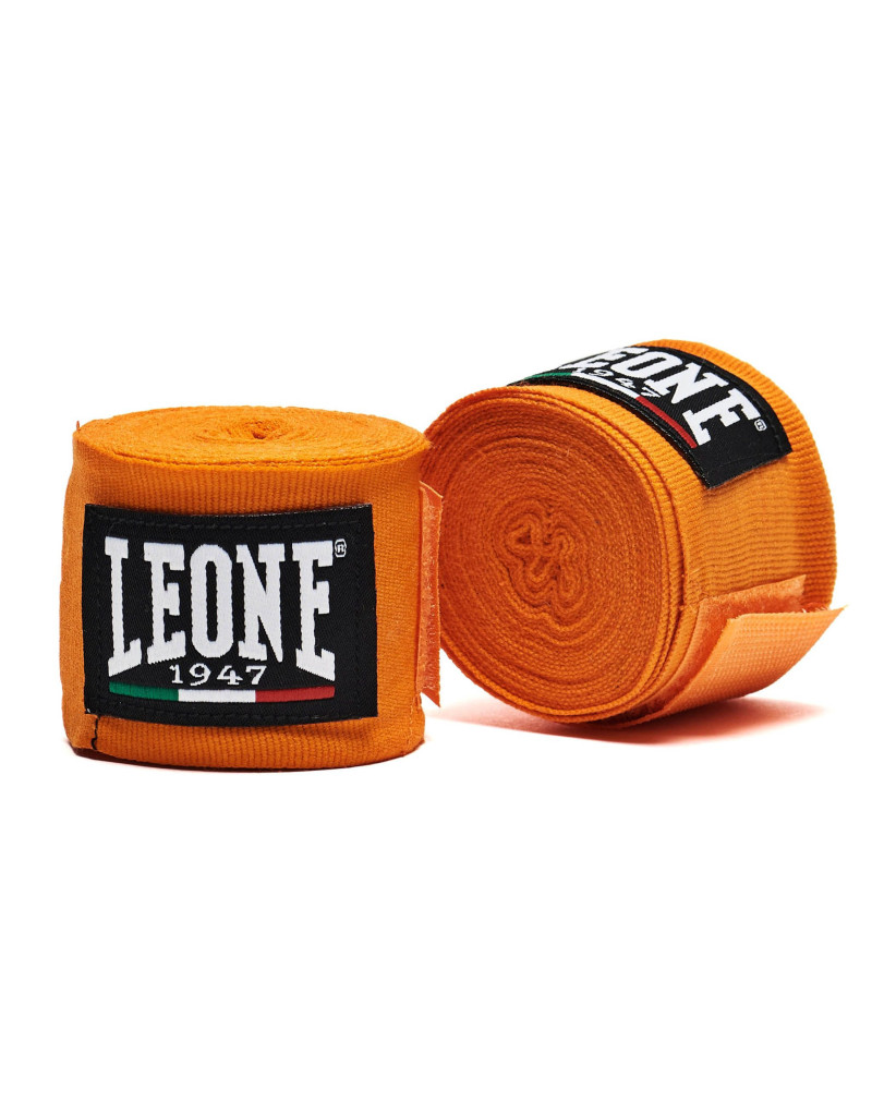 Leone 1947 Orange Boxing Bandages, 3.5 m | Semi-elastic protective bandages for boxing, Muay Thai and MMA