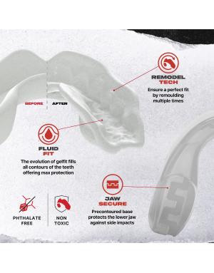 Safejawz Intro Series Transparente – Bucal Profesional Remodelable para Entrenamiento de Boxeo y MMA