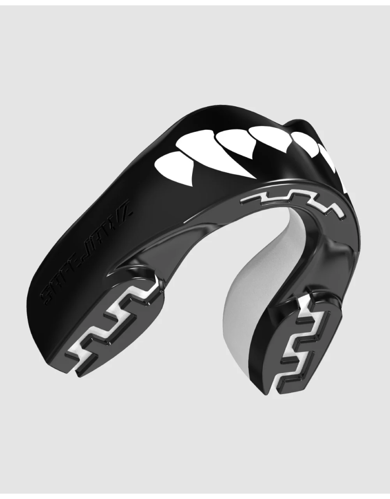 Safejawz Extro Series Fangz Mouthguard — aggressive tooth design, double layer of protection, mouldable fit and case.
