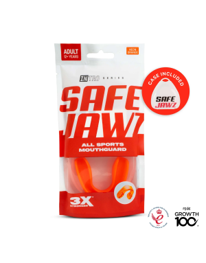 Safejawz Intro Series Fluorescent Orange – Adjustable and Secure Mouthguard for Boxing and MMA Training